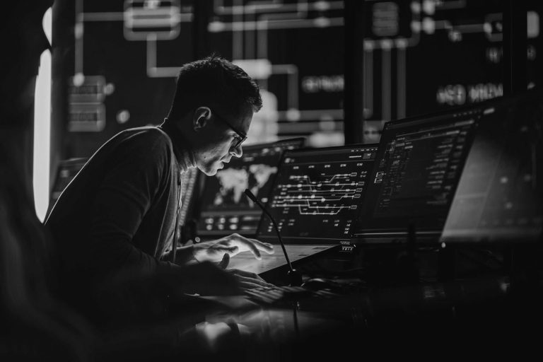 Professional IT Technical Support Specialist Making an Intercom